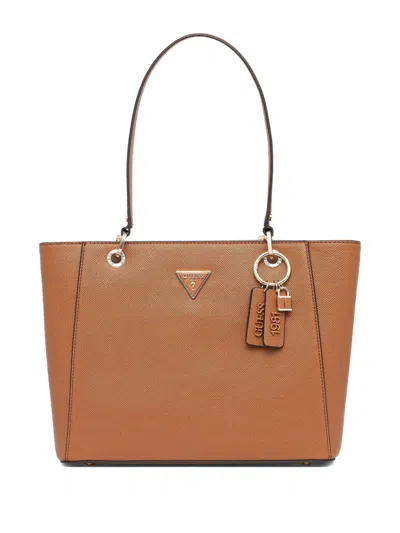 Guess Usa Noelle Ii Logo-charm Tote Bag In Brown