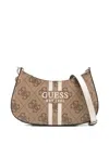 Guess Usa Noelle Logo-pattern Shoulder Bag In Neutral