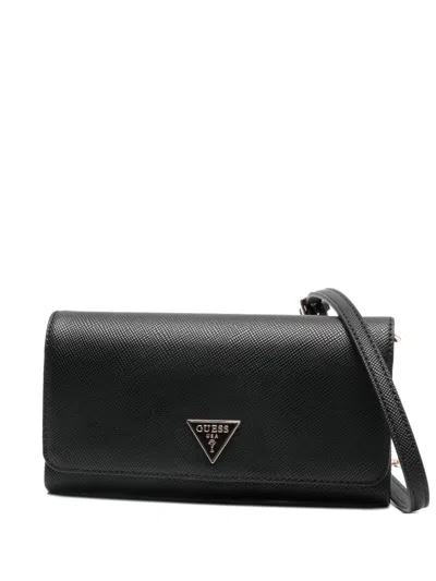 Guess Usa Noelle Logo-plaque Clutch Bag In Black