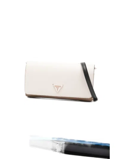 Guess Usa Noelle Logo-plaque Clutch Bag In Neutral
