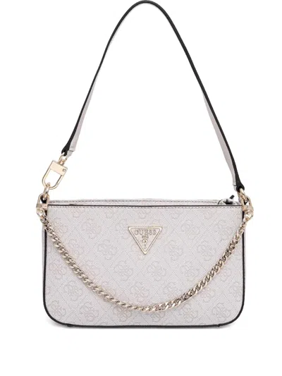 Guess Usa Noelle Logo-print Shoulder Bag In Neutral