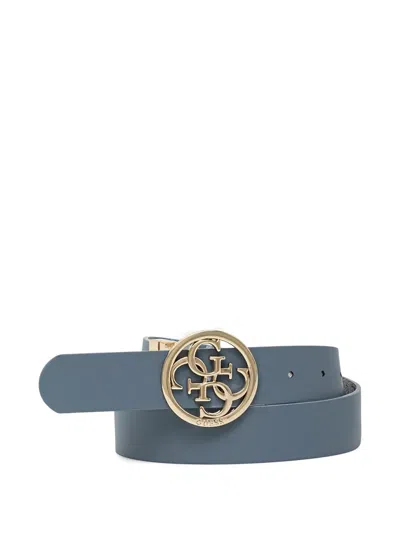 Guess Usa Noelle Monogram Buckle Belt In Blue