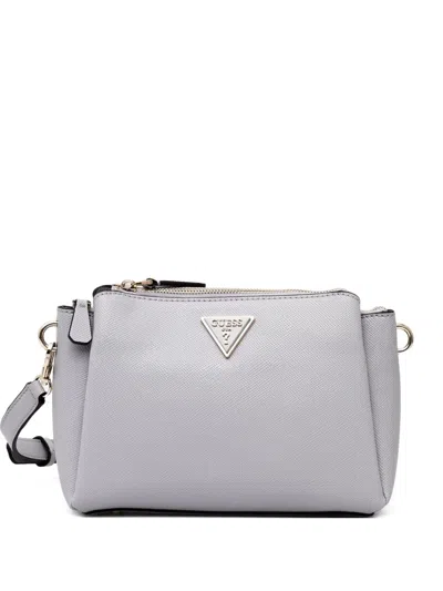 Guess Usa Noelle Saffiano Leather Cross Body Bag In Gray