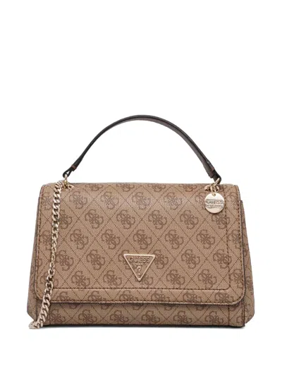 Guess Usa Noelle Satchel Bag In Brown