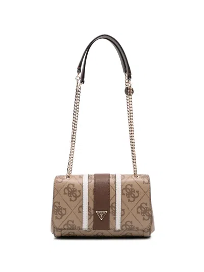 Guess Usa Noelle Shoulder Bag In Brown