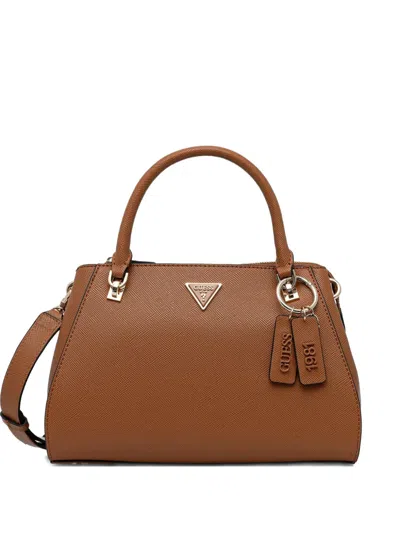 Guess Usa Noelle Top-handle Charm Tote Bag In Brown