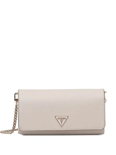 Guess Usa Noelle Triangle-logo Crossbody Bag In Pink