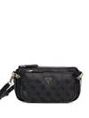 Guess Usa Noelle Zip Monogram Cross Body Bag In Black