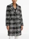 Guess Usa Notched Houndstooth-check Coat In Black