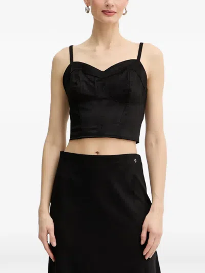 Guess Usa Nunzia Sweetheart-neckline Tank Top In Black