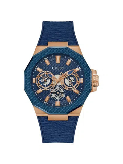 Guess Usa Octagonal-shape 45mm Watch In Blue