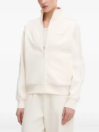 Guess Usa Octavia Logo Zip-up Sweatshirt In Neutral