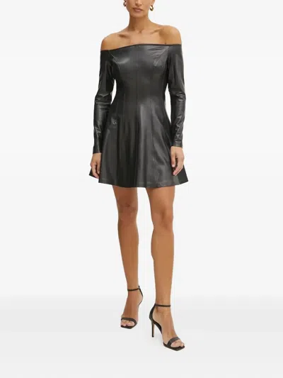 Guess Usa Off-shoulder Mini Dress In Black