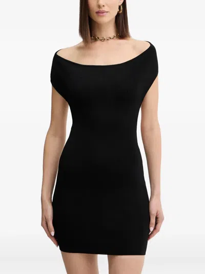 Guess Usa Off-shoulder Mini Dress In Black