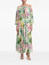 Guess Usa Off-shoulder Tiered Maxi Dress In Gray