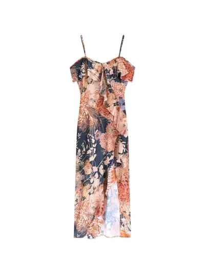 Guess Usa Off-shoulder Ruched Dress In Multi