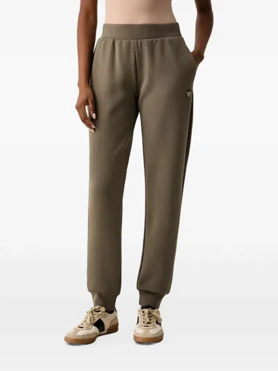Guess Usa Olympe Logo-plaque Track Pants In Brown