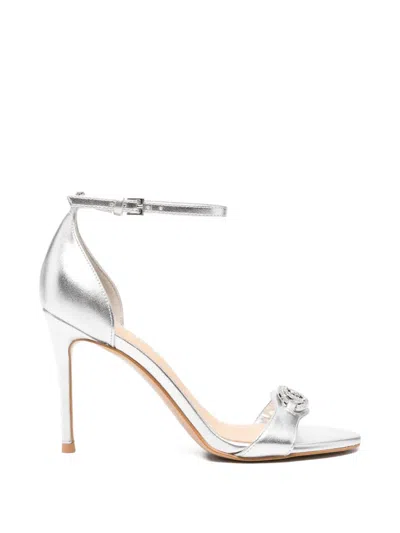 Guess Usa Open-toe Leather Sandals In Gray