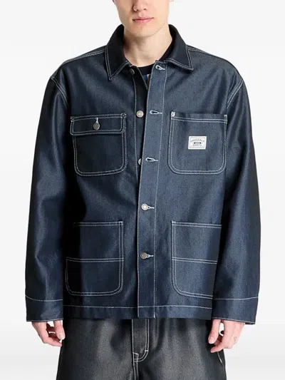 Guess Usa Originals Chore Contrast-stitch Denim Jacket In Blue