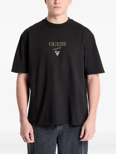 Guess Usa Originals Logo-print Cotton T-shirt In Black