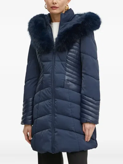 Guess Usa Oxana Trimmed Quilted Jacket In Blue