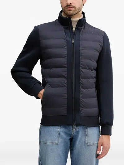 Guess Usa Padded Zip-up Jacket In Blue