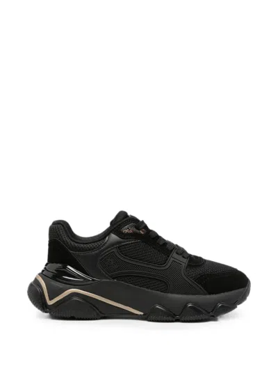 Guess Usa Panelled Lace-up Sneakers In Black