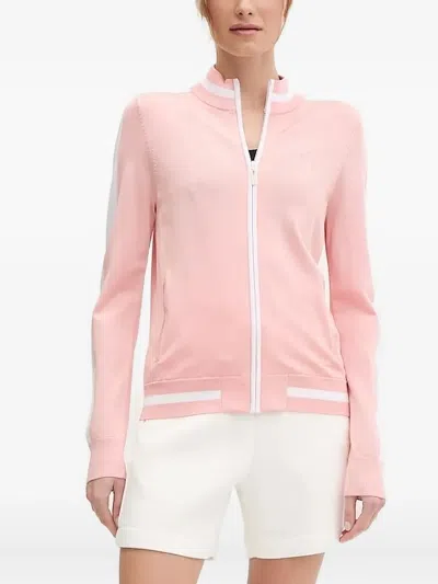 Guess Usa Panelled Zip-up Cardigan In Pink