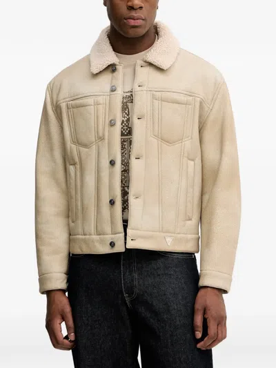 Guess Usa Patch-pocket Jacket In Neutral
