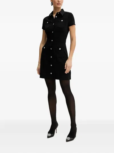 Guess Usa Patch-pocket Mini Dress In Black