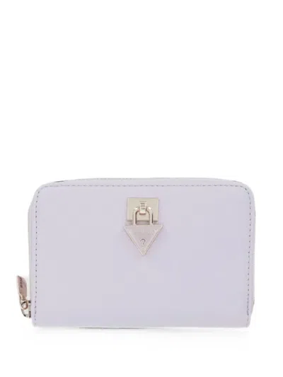 Guess Usa Patsie Logo-plaque Zip-around Wallet In Purple