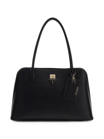 Guess Usa Patsie Saffiano-effect Tote Bag In Black