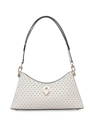 Guess Usa Patsie Stud-embellished Logo-plaque Tote Bag In White