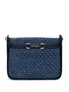 Guess Usa Pattern-print Cross Body Bag In Blue