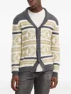Guess Usa Patterned Button Cardigan In Neutral