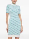 Guess Usa Patterned High-neck Dress In Blue