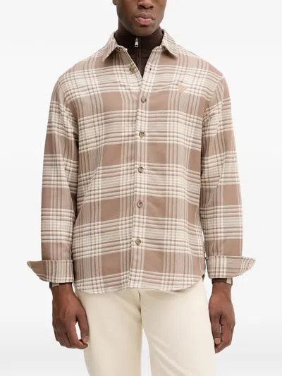 Guess Usa Patterned Shirt In Brown