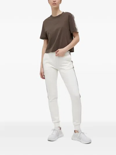 Guess Usa Pattern-trim Track Pants In White