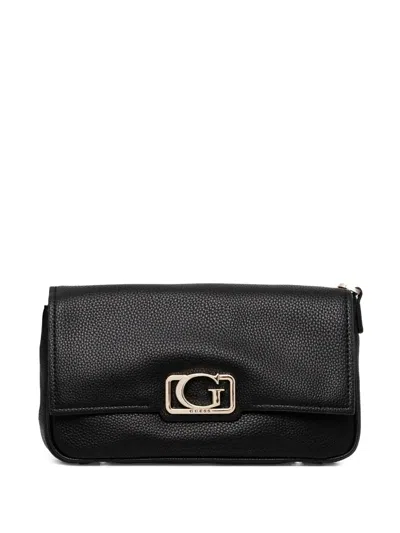 Guess Usa Pebbled-leather Shoulder Bag In Black