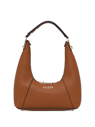 Guess Usa Pebbled Zip Tote Bag In Brown