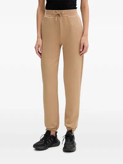 Guess Usa Peony Drawstring Track Pants In Nude