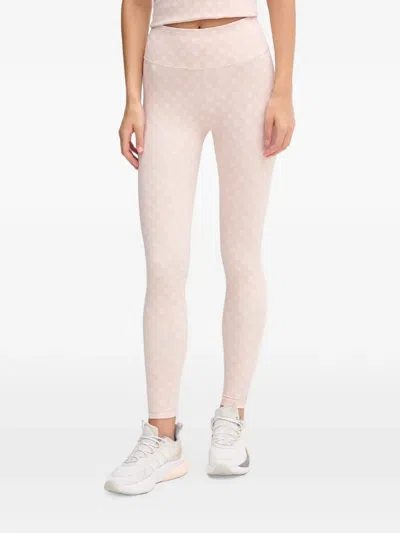 Guess Usa Peony Logo-print Leggings In Pink