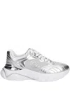 Guess Usa Perforated Logo Low-top Sneakers In Gray