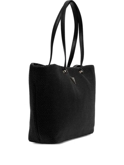 Guess Usa Phaedra Woven Tote Bag In Black