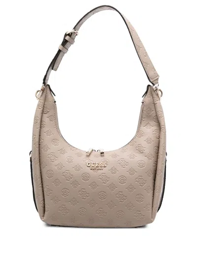 Guess Usa Phoebe 4g Logo Shoulder Bag In Neutral