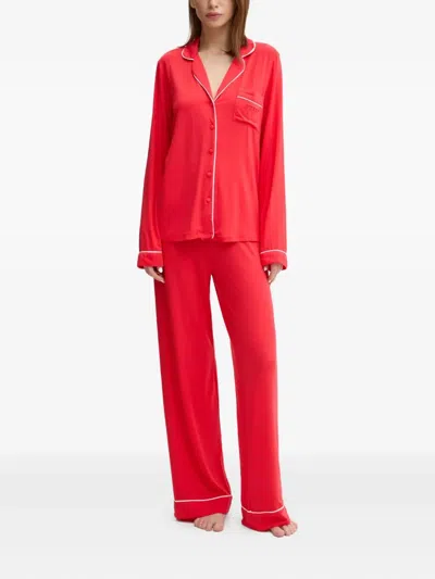 Guess Usa Piped-trim Pyjamas In Red