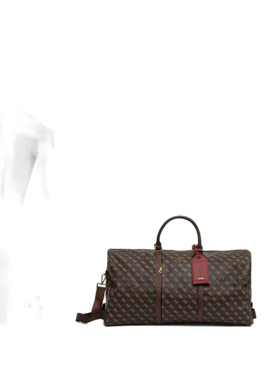Guess Usa Pisa Logo 4g Logo-plaque Holdall In Brown