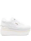 Guess Usa Platform Logo Sneakers In White