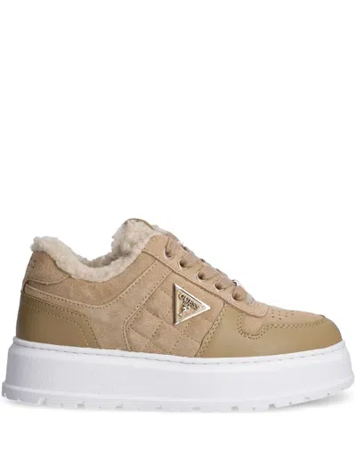 Guess Usa Platform Sneakers In Brown