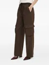 Guess Usa Pleated Cargo-pocket Trousers In Brown